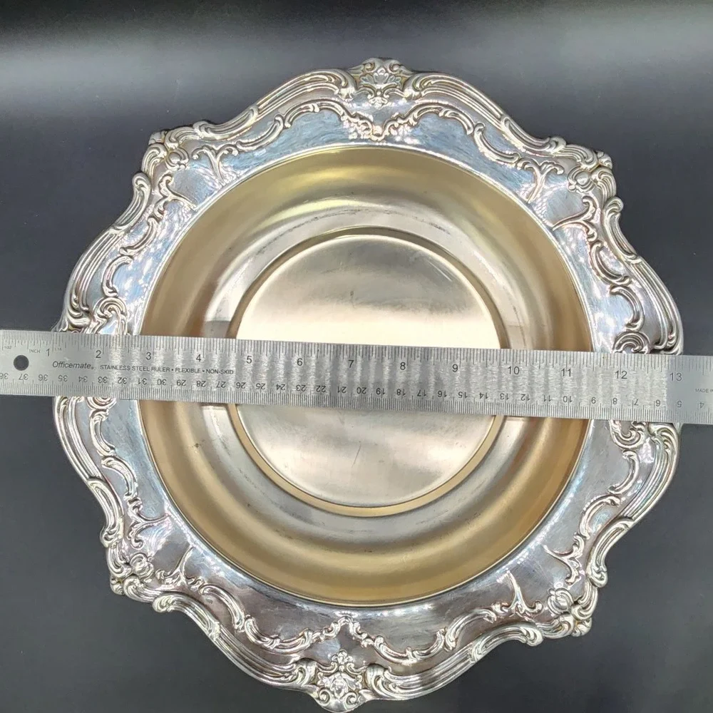 VTG Gorham Silver Plated Glass Insert Lidded Casserole‎ Dish Footed Ornate